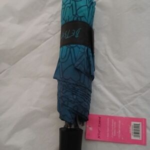 Betsey Johnson Teal Logo Umbrella